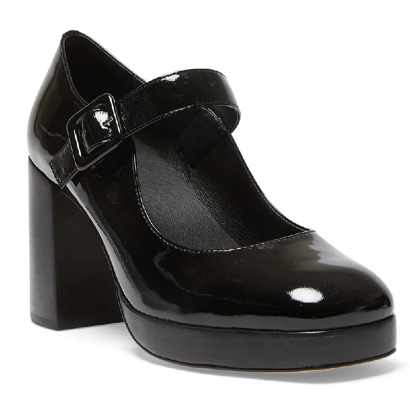 Hilton Heel in Black Patent