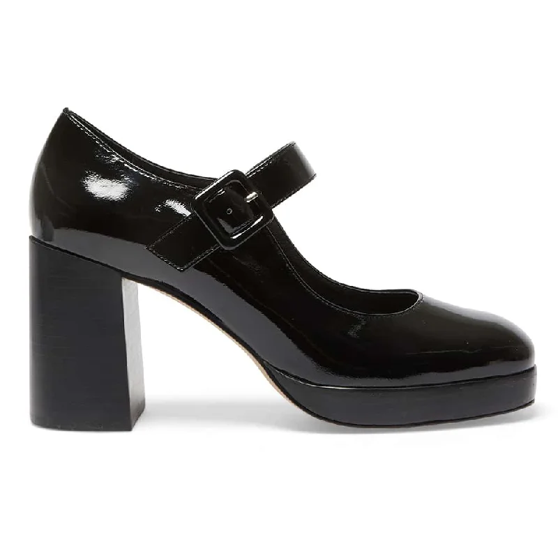 Hilton Heel in Black Patent