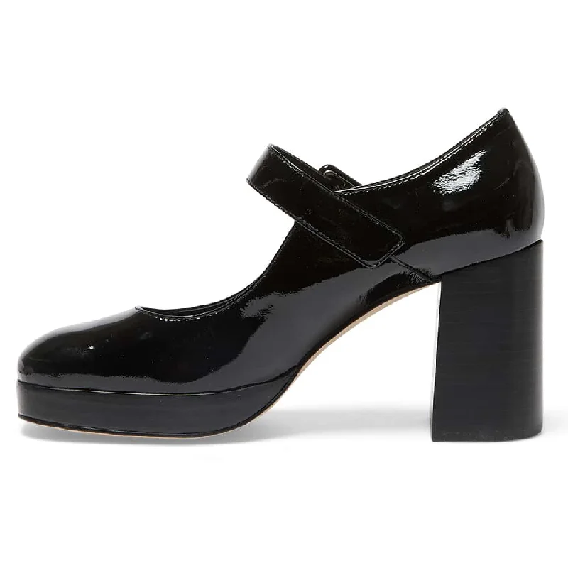 Hilton Heel in Black Patent