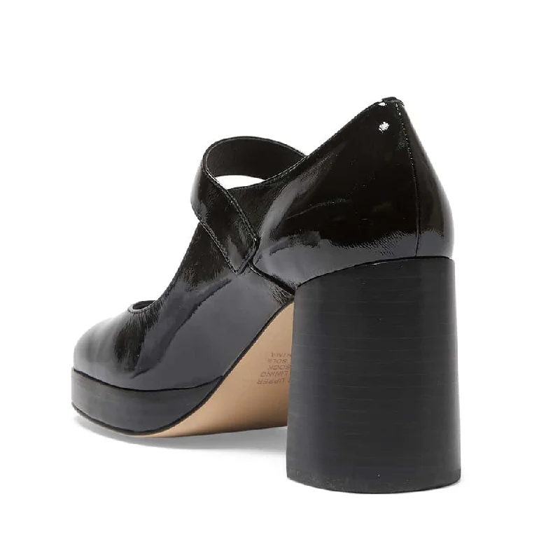 Hilton Heel in Black Patent