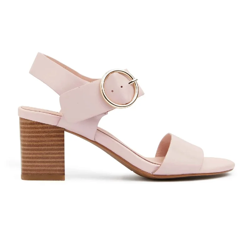 Nickel Heel in Nude Leather