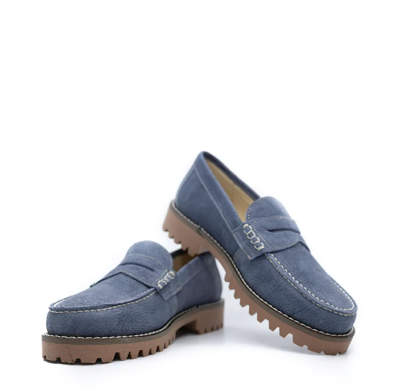 Blublonc Jeans Nubok Chunky Penny Loafer