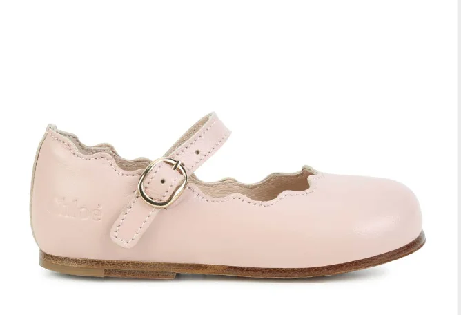 Chloe Light Pink Scalloped Baby Mary Jane