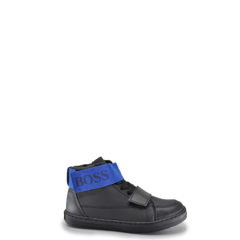 Hugo Boss Black Leather and Royal Blue Sneaker