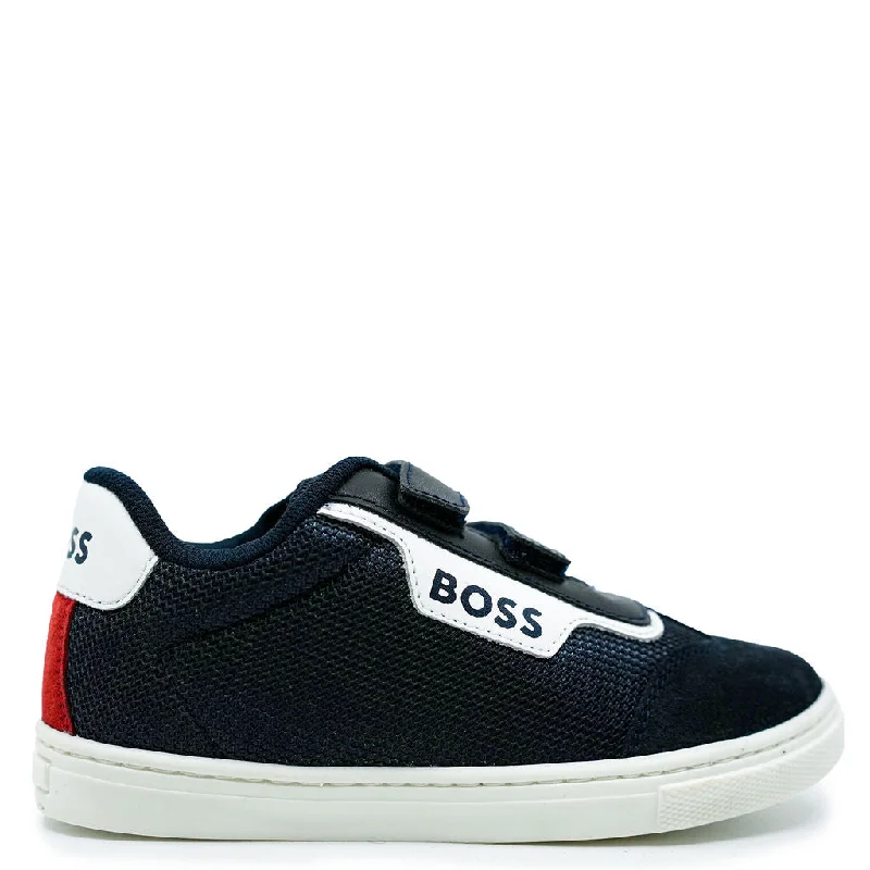 Hugo Boss Navy Logo Velcro Baby Sneaker