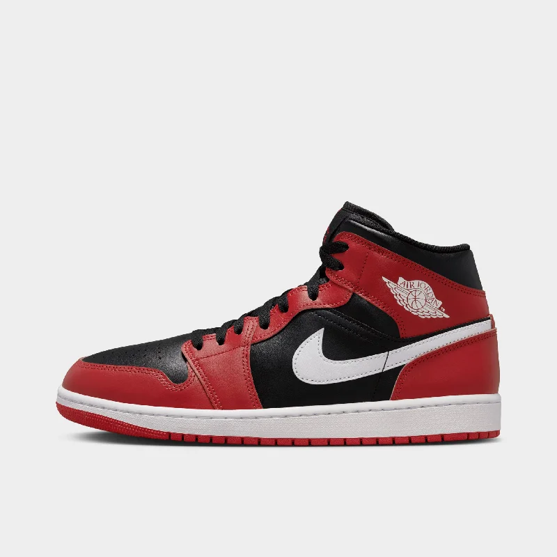 Jordan 1 Mid Black / White - Gym Red