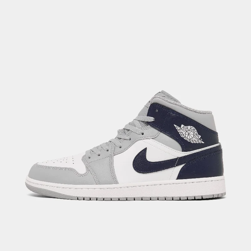 Jordan 1 Mid White / Midnight Navy - Wolf Grey