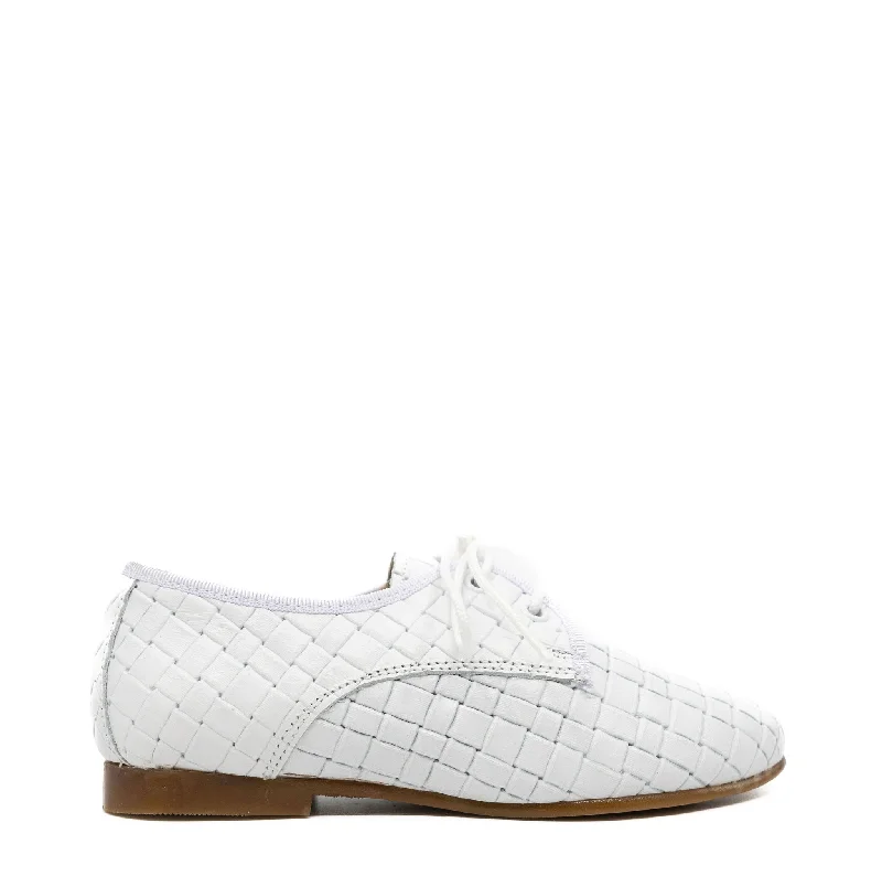 LMDI White Stamped Lace Oxford