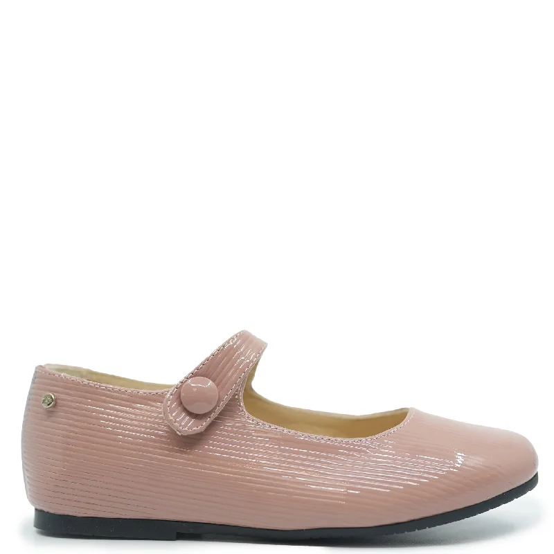 Manuela Old Rose Textured Patent Mary Jane