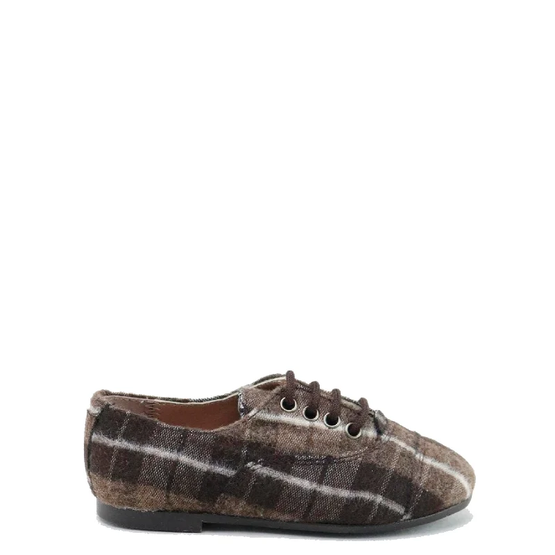 Papanatas Brown Plaid Lace Oxford