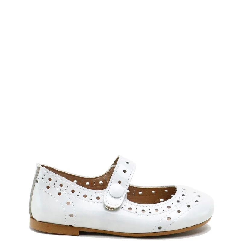 Papanatas Light Gray Patent Perforated Mary Jane