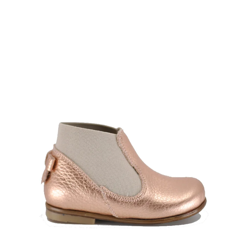 Emel Rose Gold Elastic Baby Bootie