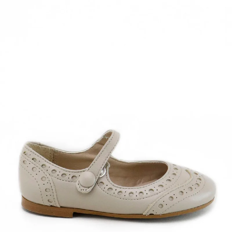 Papanatas Stone Leather Wingtip Mary Jane