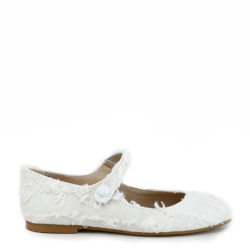 Papanatas White Patchwork Pointed Mary Jane