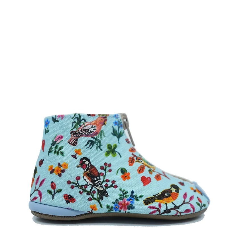 Pepe Turquoise Birds Zipper Bootie