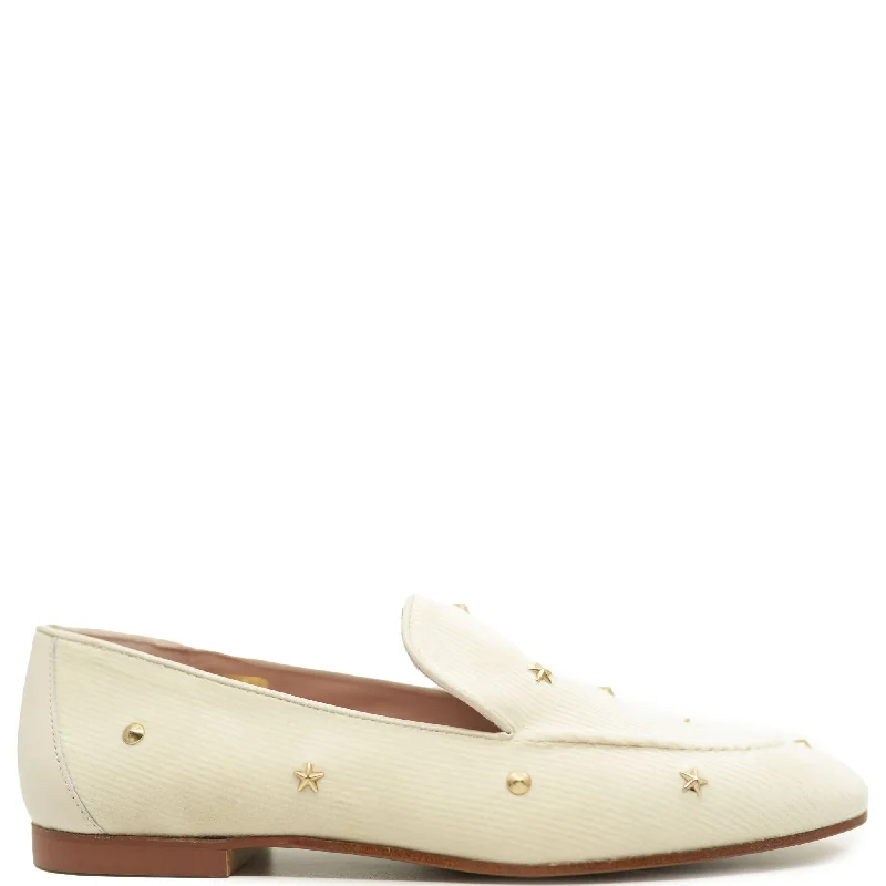 Spain+Co Cream Corduroy Stone Loafer