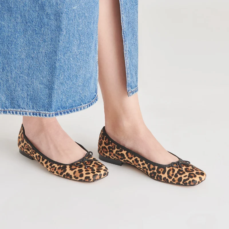 ANISA BALLET FLATS DK LEOPARD CALF HAIR