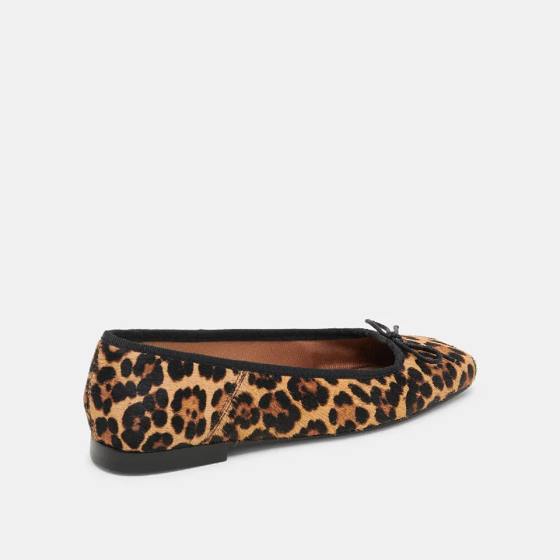 ANISA BALLET FLATS DK LEOPARD CALF HAIR