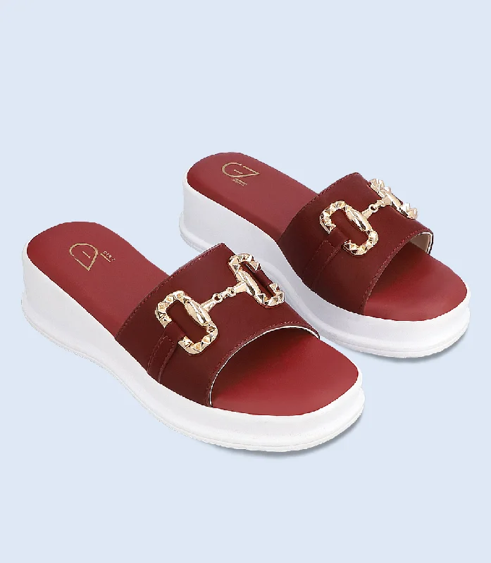 BW6347-MAROON-Women Comfort Slipper