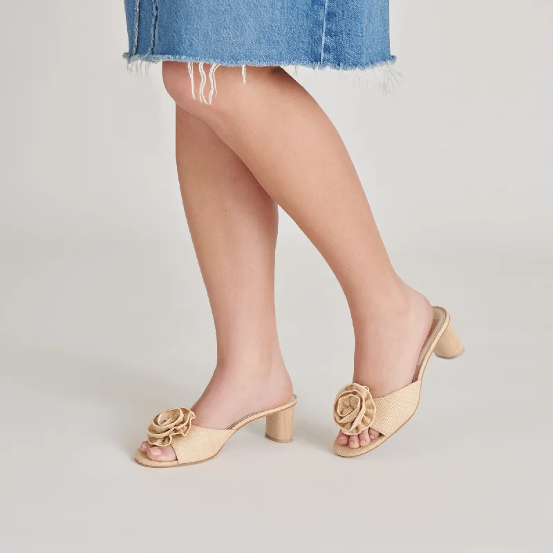 DARLY HEELS NATURAL RAFFIA