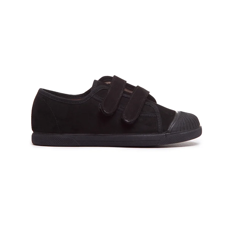 Suede Double Sneakers in Black