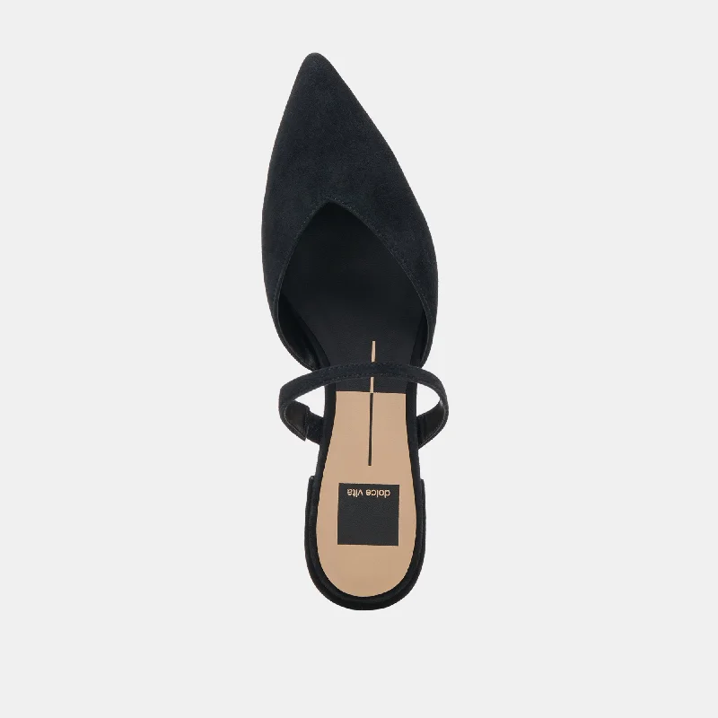 KANIKA WIDE FLATS ONYX SUEDE