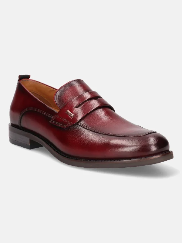 bugatti Red Premium Leather Loafers