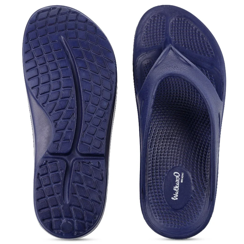 Walkaroo Men Solid Thong Flip-Flop  - WC4241 Navy Blue